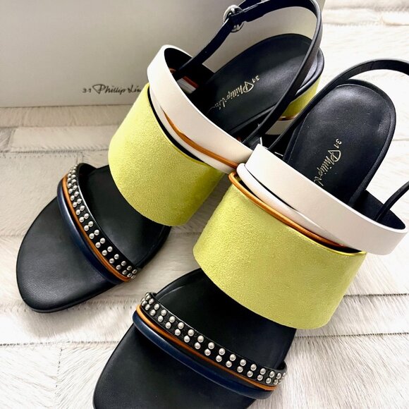 New 3.1 Phillip Lim Multi Strap Drum Sandal in Citron - Picture 8 of 13